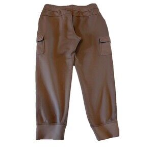 Women's Large Jogging Cargo Pants Stretch Drawstring Pull-On Brown